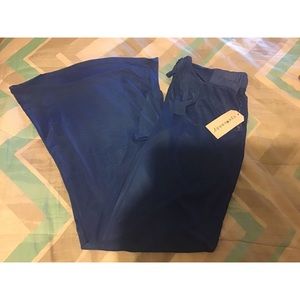 Eye candy 3X plus size blue sheer leg flared swimsuit cover up pants NWT